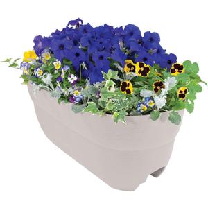 Bloomers Railing Planter with Drainage Holes 24" Weatherproof Resin Planter Polyethylene plastic - White