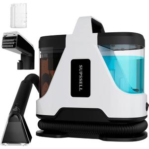 Carpet Spot Cleaner Machine, 16Kpa Portable Deep Cleaner with 62oz Tank and for Carpets, Upholstery, Pet HairIncludes 2 Brushes, Extension Hose (White)