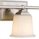 Tawson Nox Vintage 3-Light Vanity Light Modern Wall Sconce Lighting Brushed Nickel with White Glass Shade for Bathroom, Hallway, Entryway, Kitchen, Mirror, Laundry Room
