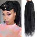 VIOLET Senegalese Twist Crochet Hair For Kids Black Women 14 Inch Pretwisted Short Crochet Hair 20 Strands A Pack Crochet Braids For Black Women 9 Packs (14 Inch,1B)