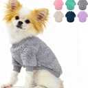 Dog Sweater for Small Dogs Girl Boy, Winter Fleece Teacup Dog Sweaters, Cute Puppy Clothes Warm Soft Pet Outfit Apparel (Light Grey, Small)