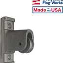 Gettysburg Flag Works Non-Drilled Silver Aluminum Vertical Mounted Single Pulley Assembly- Flagpole Truck Alternative- Holds Flagpole Rope Halyard- Made in USA