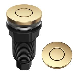 KRAUS Flat-Top Garbage Disposal Air Switch Button in Brushed Brass, KWDB-20BB