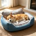 Medium Dog Bed, Orthopedic Bolster Sofa with Soft Plush Cushion, Machine Washable Non-Slip Bottom for Joint Pain Relief, 30"x24"x13" All Season Comfort for Dogs Up to 33 lbs
