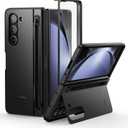 SURITCH for Samsung Galaxy Z Fold 5 Case with Kickstand and S Pen Holder [S Pen NOT Included], Phone Case for Z Fold 5 2023-Black