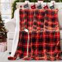 Red Christmas Electric Heated Blanket 62"x84", Fast Heating Twin with 8 Hours Auto Off/8 Heats Levels, Soft Plaid Sherpa with ETL Certification, Gift for Women Adults Keep Warm in Home Office
