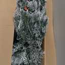 7.5FT Pre-lit Snow Flocked Christmas Tree Spruce with Remote Control, 600 Warm White Multi-Color Lights, Artificial Hinged/Feel Real/Realistic for Home, Holiday Decoration Dual Color LED