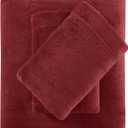Sleep Philosophy Micro Plush Fleece Sheet Set, Queen Size, Burgundy, 4-Pcs
Soft Double-Sided Plush Flannel-Like Bedding, Warm Fluffy Velvety Feel, 200GSM, Cold-Season Brushed Sheets, 14" Deep Pocket