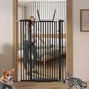 71 inch Extra Tall Gate Pet Gate,29.92"-49" Extra Wide Pressure Mounted,Cat Gates for Stairs, Kitchen,Doorways (Black)