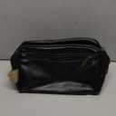 Travel Toiletry Bag for Men and Women, Travel Shaving Dopp Kit Water-resistant Bathroom Toiletries Organizer PU Leather Cosmetic Bags (Black)