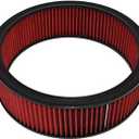 A-Team Performance 14x4 Air Filter Element - Red Cotton Fiber - Washable & Reusable High Flow Performance - Compatible with Buick, Chevrolet, GMC, Ford, Mopar, Oldsmobile & Pontiac