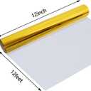 guangyintong Soft Metal Heat Transfer Vinyl Glossy Gold HTV Rolls, 12" x 12ft PU Stretchy Iron on Vinyl for T-Shirts, HTV Vinyl for All Cutter Machine Easy to Cut & Weed for Heat Vinyl Design