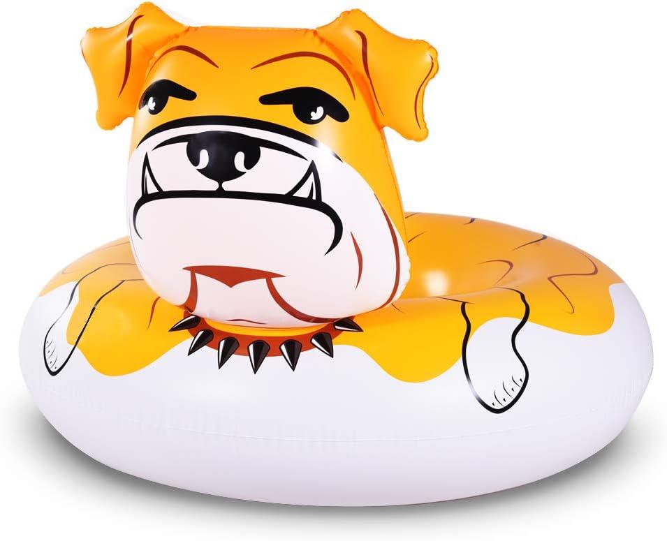 Bulldog Float, 53 inches Giant Inflatable Pool Float Tube for Party, Summer Fun Pool Toys for Adults and Kids (1 pack)