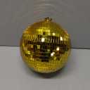 8 Inch Hanging Mirror Disco Ball: Gold Disco Balls Decorations Mirror Ball with Hanging Ring for Party Decor Home Events DJ Parties
