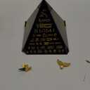 Healing Crystal Pyramid Paperweight - Clear Glass Positive Energy Meditation Desk Ornament with Gold Stand Crafts for Home Office Art Decor (3.94 inch)