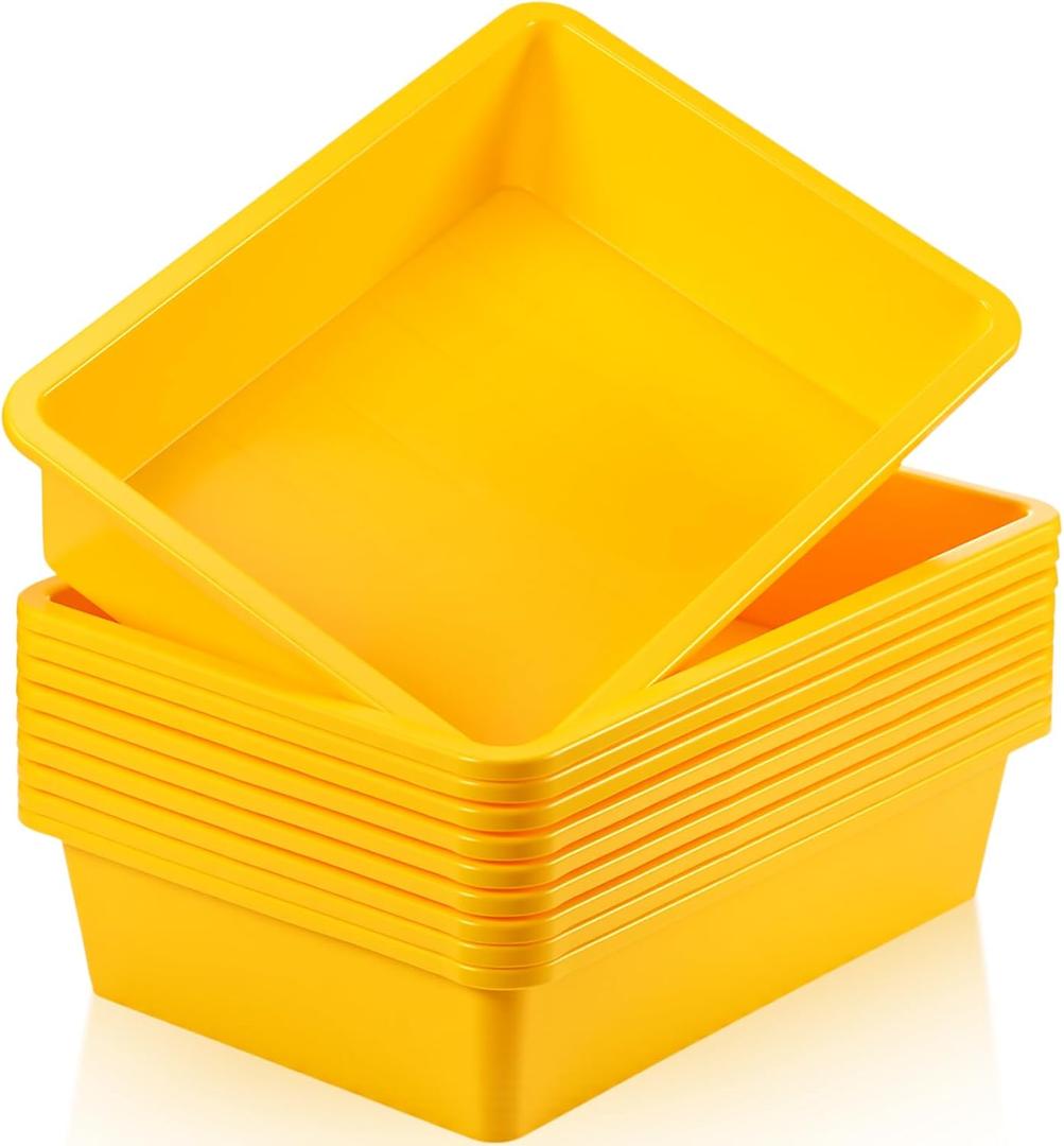 Flat Storage Organizer Tray Bin Letter Size Paper Tray for Classroom Plastic Stackable File Organizer for School Office Teacher Book Organization( Yellow) 2 PCS Flat Storage Organizer Tray Bin Letter Size Paper Tray for Classroom Plastic Stackable File Organizer for School Office Teacher Book Organization( Yellow) 2 PCS