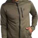 Spyder Mens Zip Up Hoodie - Hoodies for Men, Performance Fleece Sweatshirt Zip Up Hoodie for Hiking Gym UPF 30 Sun Protection (Small, Olive)
