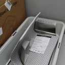 Stainless Steel Litter Box, XL Metal Cat Litter Box with Lid, Extra Large Cat Litter Boxes for Big Cats with High Sides, Leak Proof, Easy to Clean, No Stick, Odor Control, Include Scoop and Mat (XL(23" x 14.6" x 10"))