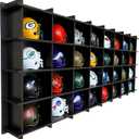 32 / 6 Color Mini Helmet Display Case,Mini Football Helmets,Football Helmet Display Case,Wall Mount (Black)