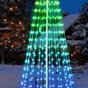 9FT Outdoor Christmas Tree, RGB Color Changing Pre-lit Smart Cone Christmas Tree with LED Lights, App&Remote Control, DIY Multi-Color Lightshow, Music Sync, Christmas New Year Decoration