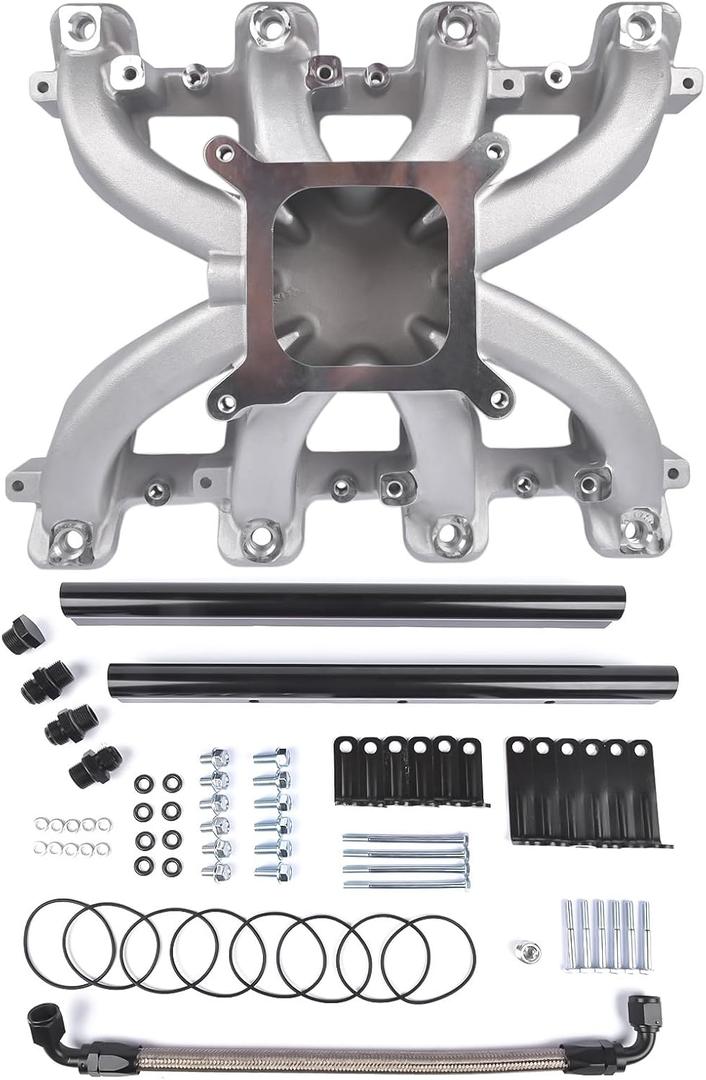 300-137 GM LS1/LS2/LS6 Cathedral Port Single Plane EFI Intake Manifold with Fuel Rails Replacement for GM GEN III GEN IV LS engines with LS1/LS2/LS6 cathedral port cylinder heads 1997-2019