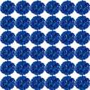 FagusHome Silk Hydrangea Heads 36 Pcs Artificial Flowers Heads and 3 Dozens Stems Fake Hydrangea Flowers with Stems for Home Wedding Decor (Dark Blue)