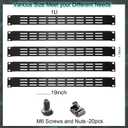 1U 2U 3U Blank Rack Mount Panel, Spacer Black Rack Mount Cover Support bar for Enclosure Network Cabinet Cable Management Bar Slot (Vented 1U 5PCS)
