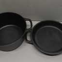 2-in-1 Pre-Seasoned Cast Iron Dutch Oven Pot with Skillet Lid Cooking Pan, Cast Iron Skillet Cookware Pan Set with Dual Handles, Indoor Outdoor for Bread/Frying/Baking/Camping/BBQ, 5 Qt