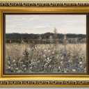 YD&YZY Gold Framed Vintage Wall Art Canvas Landscape Meadow with Flowers Farmhouse Wall Decor Rustic Cottagecore Nature Painting Picture Print for Bedroom Home Decor 8x10 inch Small Framed (Wildflower Field)
