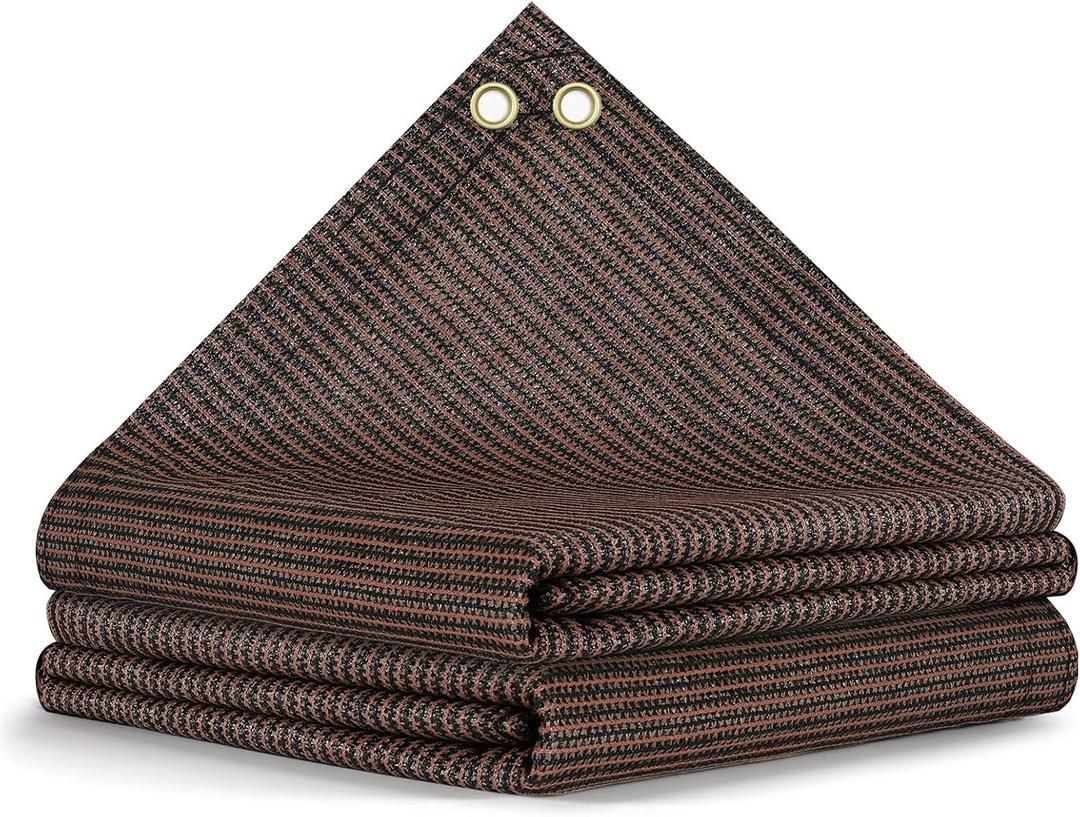 10x15 FT Shade Cloth, 90% UV Protection, 200GSM Sun Shade Fabric for Patio Deck Heat Protection - Breathable Shade Screen for Pergola, Outdoor Garden, Backyard, Mocha