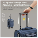 SHOWKOO Luggage Sets 3 Piece Softside Expandable Lightweight Durable Suitcase Sets Double Spinner Wheels TSA Lock Blue (20in/24in/28in)