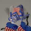 4 Pcs Pet Independence Day Costume Pet 4th of July Guinea Pig Hat and Bandana Uncle Sam Rabbit Hat American Flag Small Animals Hat Bandana Triangle Bib Scarf with Stars and Stripes Pattern (L)