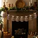 Boho Christmas Garland with Tassel Brown Vintage Christmas Banner Rustic Farmhome Neutral Garland with Wood Beads Pastel Birthday Party Decor Bedroom, Nursery (Hemp Rope Color)