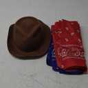 Haysandy 24 Pieces Western Cowboy Hat Set, Felt Cowboy Themed Party Hats with Paisley Bandanas for Kids Costume Party(Brown, Red, Blue)