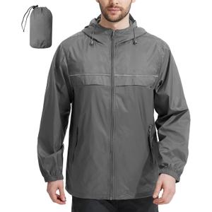 SWISSWELL Rain Jacket Men Waterproof Windbreaker Packable Lightweight Hooded Raincoat for Golf Cycling Hiking (3X-Large)
