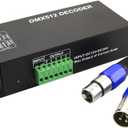 AZIMOM LED 4Channel DMX Decoder Controller with Digital Display DC5V-24V 4X4A DMX512 led Controller for RGB Tape Strip Light Decoder Dimmer