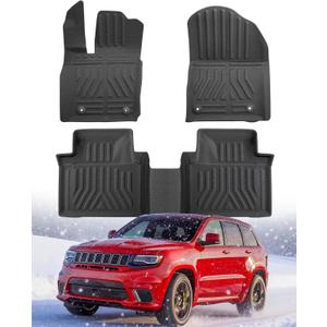 Floor Mats for Jeep Grand Cherokee: 2011-2021(Not for L), All Weather Floor Liners Car Accessories for Grand Cherokee 2021 2020 2019 2018 2017 2016 2015 2014 2013 2012 2011, 3PCS Lightweight Tough XPE