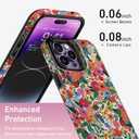 Goodon for iPhone 13 Pro Max Case Wallet - Flip Folio Leather Cover with Trendy Floral Design, 4 Card Slots & Kickstand Function, Protective Phone Case for Women and Girls - Flower Garden