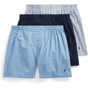 POLO RALPH LAUREN Men's Classic Fit Cotton Woven Boxers 3-Pack