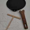 ESLITE LIFE 9.5 Inch Crepe Pan with Spreader, Nonstick Ceramic Flat Skillet Dosa Tawa Comales Para Tortillas Pancake Pan, PTFE & PFOA Free, Black