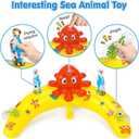 EZIGO Baby Pool Float with Canopy UPF50+ Sun Protection, Inflatable Kids Pool Floats with Ocean Animal Toys for Baby 6-36 Months, Infant Swimming Float with Adjustable Safety Seat for Boys Girls