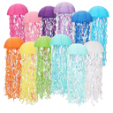 Baquler Set of 12 Jellyfish Paper Lanterns Jellyfish Lanterns Hanging Decoration for Mermaid Sea Ocean Birthday Party Decorations (Multi Colors