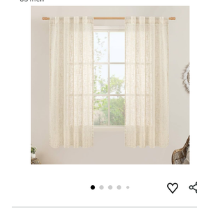 LAMIT Semi Sheer Beige Linen Curtains 63 inch, Light Filtering Panels Back Tab and Rod Pocket Neutral Drapes for Bedroom/Living Room, Beige, 2 Panels, 34 x 63 Inch