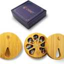 AM&PM Set of 2 Bamboo Wood Pill Organizer for Medicine Vitamin 2 Times a Day, Arthritis Friendly 7-Day Pill Box Medium Container Holder Weekly, Daily Portable Travel Pill Case