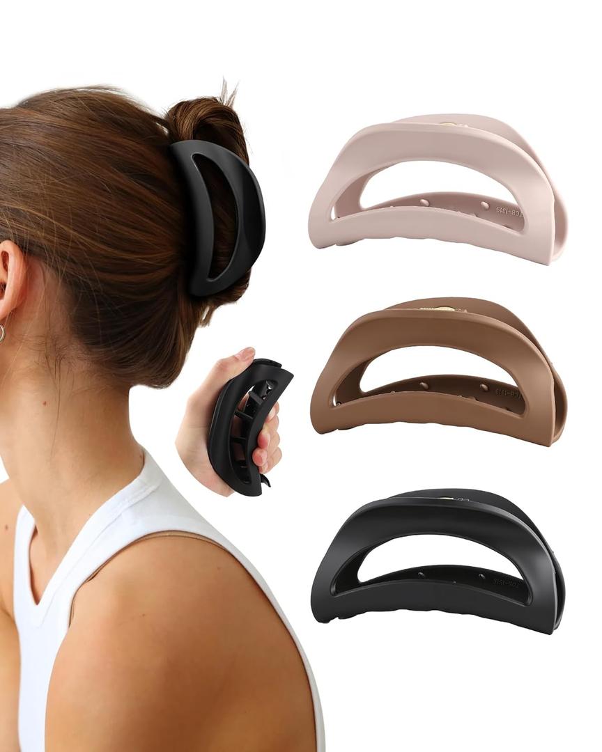 3Pcs Silicone Hair Clips Flexible Claw Clips for Women Cloud Clip Bendable Large Hair Claw Clip