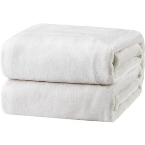 Bedsure Fleece Blanket Twin Size White - 300GSM Lightweight Plush Fuzzy Cozy Soft Warm Blanket for Bed, Sofa, Couch, Travel, Camping, 60x80 inches