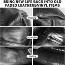 SEISSO Leather Repair Kit for Furniture, Black Vinyl Repair Kit with Mink Oil, Car Interior Leather Recoloring Balm for Scratches, Fading Shoes, Car Seat, Sofa
