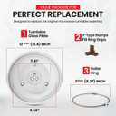12.4" Toshiba Microwave Turntable Glass Plate + Roller Ring + Coupler Feet Kit Replacement for EM131A5C-BS / EM131A5C-SS / ML2-EC10SA(BS) / ML-EM45PIT(BS), Panasonic, Emerson & Frigidaire Microwaves