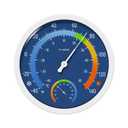 Indoor Outdoor Thermo-Hygrometer, 10 Inch Battery-Free, Dual Dial Large Numbers Analog Wall Thermometer Hygrometer, Classic Temperature Humidity Monitor for Patio, Nursery, Storage (Blue)