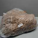 Bigacogo Chunky Knit Throw Blanket for Couch, 40x60 inches, 100% Hand Knitted with Thick Jumbo Chenille Yarn, Cozy Soft Large Rope Knot Cable Crochet Blankets for Sofa Bed Living Room, Caramel